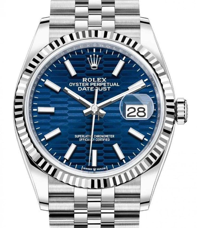 Datejust Jubilee bracelet Blue motif dial 126234