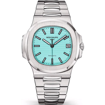 Nautilus 5711/1A-018 watch with a Tiffany & Co. blue dial.