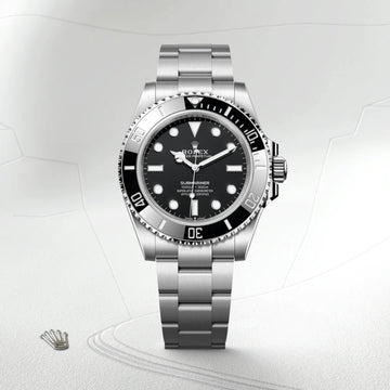 Submariner Date, a luxury dive watch with a black dial and bezel, and a stainless steel case and bracelet.